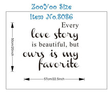 Characterss Every Love Story Is Beautiful Word Art Decals Decor Wall Sticker SM6