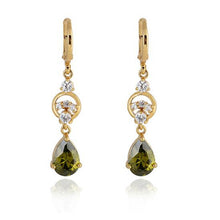 Charm 18K Earrings Golden Plated Water Crystal Eardrop Earring Dangle Earrings for Women SM6