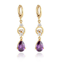 Charm 18K Earrings Golden Plated Water Crystal Eardrop Earring Dangle Earrings for Women SM6