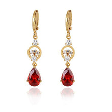 Charm 18K Earrings Golden Plated Water Crystal Eardrop Earring Dangle Earrings for Women SM6