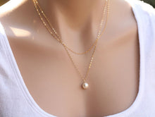 Charm Pendant Pearl Necklace Sliver Gold Double Chain Necklace For Women SM6
