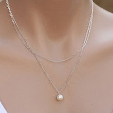 Charm Pendant Pearl Necklace Sliver Gold Double Chain Necklace For Women SM6