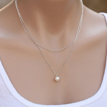 Charm Pendant Pearl Necklace Sliver Gold Double Chain Necklace For Women SM6