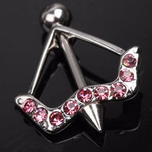 Charming Body Piercing Jewelry Cupid's Arrow Pattern Rhinestones Inlaid Nipple Ring Body  SM6