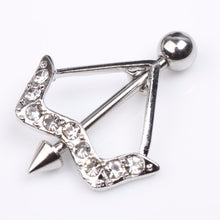 Charming Body Piercing Jewelry Cupid's Arrow Pattern Rhinestones Inlaid Nipple Ring Body  SM6