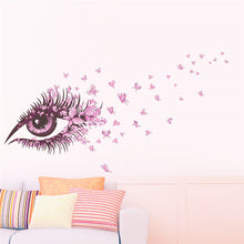 Charming Fairy Girl Eye Wall Sticker For Kids Rooms Flower butterfly LOVE heart Wall Decal Bedroom Sofa Decoration Wall Art SM6