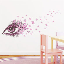 Charming Fairy Girl Eye Wall Sticker For Kids Rooms Flower butterfly LOVE heart Wall Decal Bedroom Sofa Decoration Wall Art SM6
