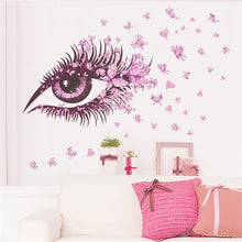 Charming Fairy Girl Eye Wall Sticker For Kids Rooms Flower butterfly LOVE heart Wall Decal Bedroom Sofa Decoration Wall Art SM6