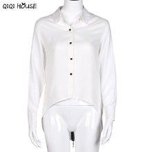 Cheap Clothes China Ladies Irregular Long Sleeve Button Shirt Women Fashion Autumn Tops Chemisier Femme#C908 SM6