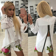 Cheap Clothes China Ladies Irregular Long Sleeve Button Shirt Women Fashion Autumn Tops Chemisier Femme#C908 SM6