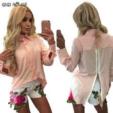 Cheap Clothes China Ladies Irregular Long Sleeve Button Shirt Women Fashion Autumn Tops Chemisier Femme#C908 SM6