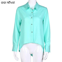 Cheap Clothes China Ladies Irregular Long Sleeve Button Shirt Women Fashion Autumn Tops Chemisier Femme#C908 SM6