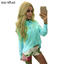 Cheap Clothes China Ladies Irregular Long Sleeve Button Shirt Women Fashion Autumn Tops Chemisier Femme#C908 SM6