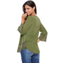 Chemise V Neck Floral Lace Shirt Women Tops Office Shirt Ladies Crochet Blouse Blusas Femininas SM6