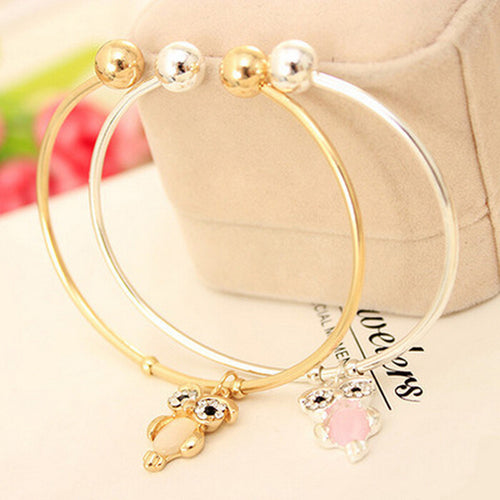 Chic Gold Plated Rhinestone Owl Cuff Bracelets Bangles for Women Lady Girl Women Jewelry Owl Bangles Bracelets for Women SM6