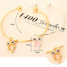 Chic Gold Plated Rhinestone Owl Cuff Bracelets Bangles for Women Lady Girl Women Jewelry Owl Bangles Bracelets for Women SM6