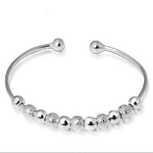 Chic Silver Plated Beads Ball Bangle Cuff Bracelets Women H  Jewelry Hot SM6
