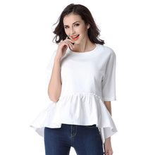 Chiffon Blouse Elegant Ruffles Half Sleeve White Women Blouse Autumn Spring Women Clothes Blusa Renda#112 SM6