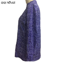 Chiffon Blouse Floral Long Sleeve Casual Tops Ladies Basic Autumn Tops Sexy Purple Blusa De Renda#D831 SM6