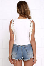 Chiffon Blouse Sleeveless Tassel Tops Casual Tank Tops Summer Style Ladies Blouses Blusas De Verao Blusas Mujer#B809 SM6