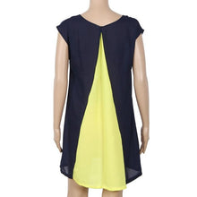 Chiffon Dress Patchwork Short Sleeve Summer Dresses Casual Short Dress Yellow Vestidos Mujer 2016#B715 SM6