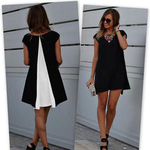 Chiffon Dress Patchwork Short Sleeve Summer Dresses Casual Short Dress Yellow Vestidos Mujer 2016#B715 SM6