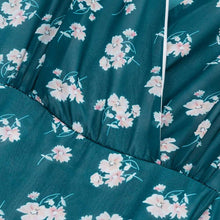 Chiffon Dress Printing Flower Maxi Dress Short Sleeve Spilt Belt Summer Beach Dress Long Vestidos Longos#B716 SM6