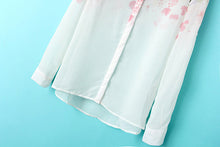 Chiffon Shirts Flowers Printed Women Blouses Long Sleeve Shirts For Women Blouses S M L SM6