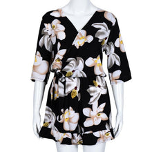 Chiffon Summer Overalls Short Sleeve Bohemian Floral Playsuits Plus Size 4XL Loose One Piece Jumpsuit Summer Style#212 SM6