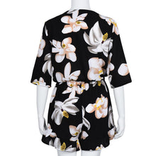 Chiffon Summer Overalls Short Sleeve Bohemian Floral Playsuits Plus Size 4XL Loose One Piece Jumpsuit Summer Style#212 SM6