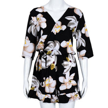 Chiffon Summer Overalls Short Sleeve Bohemian Floral Playsuits Plus Size 4XL Loose One Piece Jumpsuit Summer Style#212 SM6