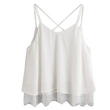 Chiffon Woman Vest Lace Strap Top Sutia Suspenders Short Crop Tops For Women Summer Beach Sleeveless Tank Chalecos#121 SM6