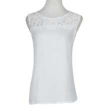 Chiffon Women Blouse Plus Size 3XL Lace Patchwork Sleeveless Summer Blouse Elegant Ladies Office Blouse Ropa Mujer#112 SM6