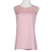 Chiffon Women Blouse Plus Size 3XL Lace Patchwork Sleeveless Summer Blouse Elegant Ladies Office Blouse Ropa Mujer#112 SM6