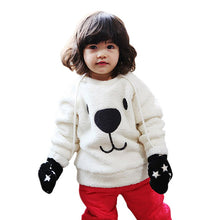 Children Baby Boys Girls Warm Sweater Clothing Lovely Bear Furry White Thick Pullover Coat SM6