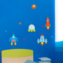 Children Wall Stickers Baby Room Decor "Rocket Moon And the Stars" Sticker For Kids Rooms Wall Decal SM6