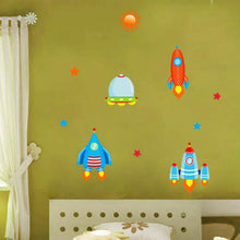 Children Wall Stickers Baby Room Decor "Rocket Moon And the Stars" Sticker For Kids Rooms Wall Decal SM6