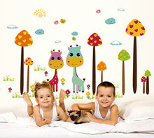 Children bedroom background colour giraffe movable wall stick PVC transparent film household adornment wall SM6