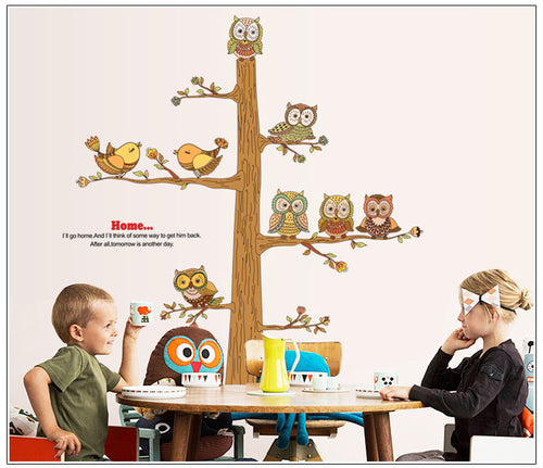 Children room background stickers three generations owls can remove the wall stickers Household adornment wall stickers SM6