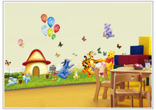 Children room sofa setting wall winnie the pooh leaves the donkey TV background wall stickers SM6