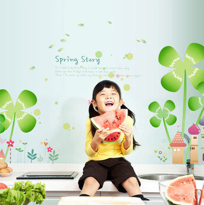 Children room wall clovers castle wall stickers in the household adornment wall to stick on the wall SM6