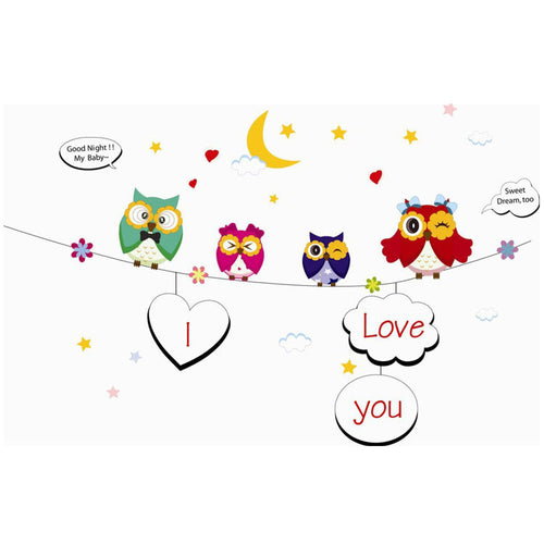 Children room wall stickers cute owl household adornment wall stickers on the wall SM6