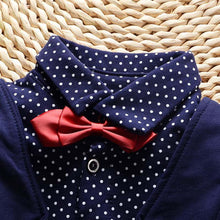 Children's Clothing Sets Baby Boy Gentleman Bow Tie Fake T-shirt Coat  Pants 2pcss Suits Kids Tracksuit Set SM6