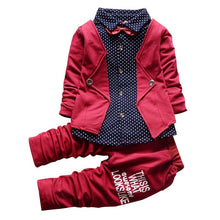 Children's Clothing Sets Baby Boy Gentleman Bow Tie Fake T-shirt Coat  Pants 2pcss Suits Kids Tracksuit Set SM6