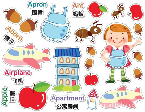 Children's cartoon characters recognize letters posted the children room household adornment wall stick on the wall SM6