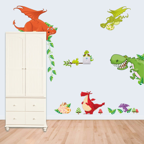 Children's dinosaur multiple colors  NEW Living Room Bedroom Backdrop diy home decor wall stickers for kids rooms 30*90CM SM6