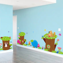 Children's room owl squirrel stump  NEW Living Room Bedroom Backdrop vinyl tree wall sticker for kids rooms 60*90CM SM6