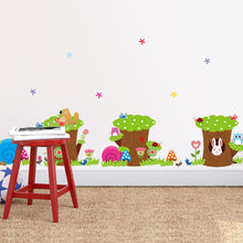 Children's room owl squirrel stump  NEW Living Room Bedroom Backdrop vinyl tree wall sticker for kids rooms 60*90CM SM6
