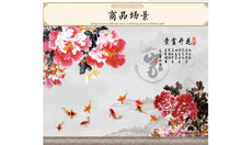 Chinese style style HM18032 home, riches and honor peony sitting room the bedroom TV setting wall of PVC wall SM6