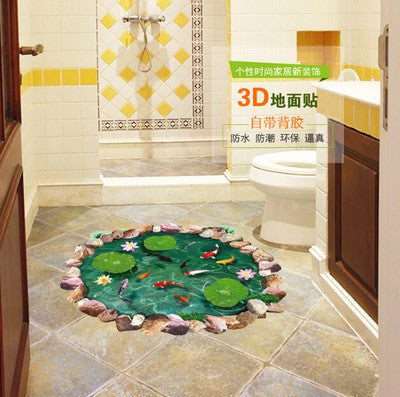 Chinese wind lotus pond individuality creative household adornment wall stickers SM6